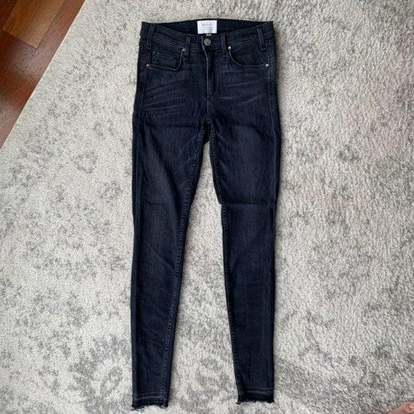McGuire Black/Dark Grey Skinny Jeans with Frayed Hem - Picture 2 of 7